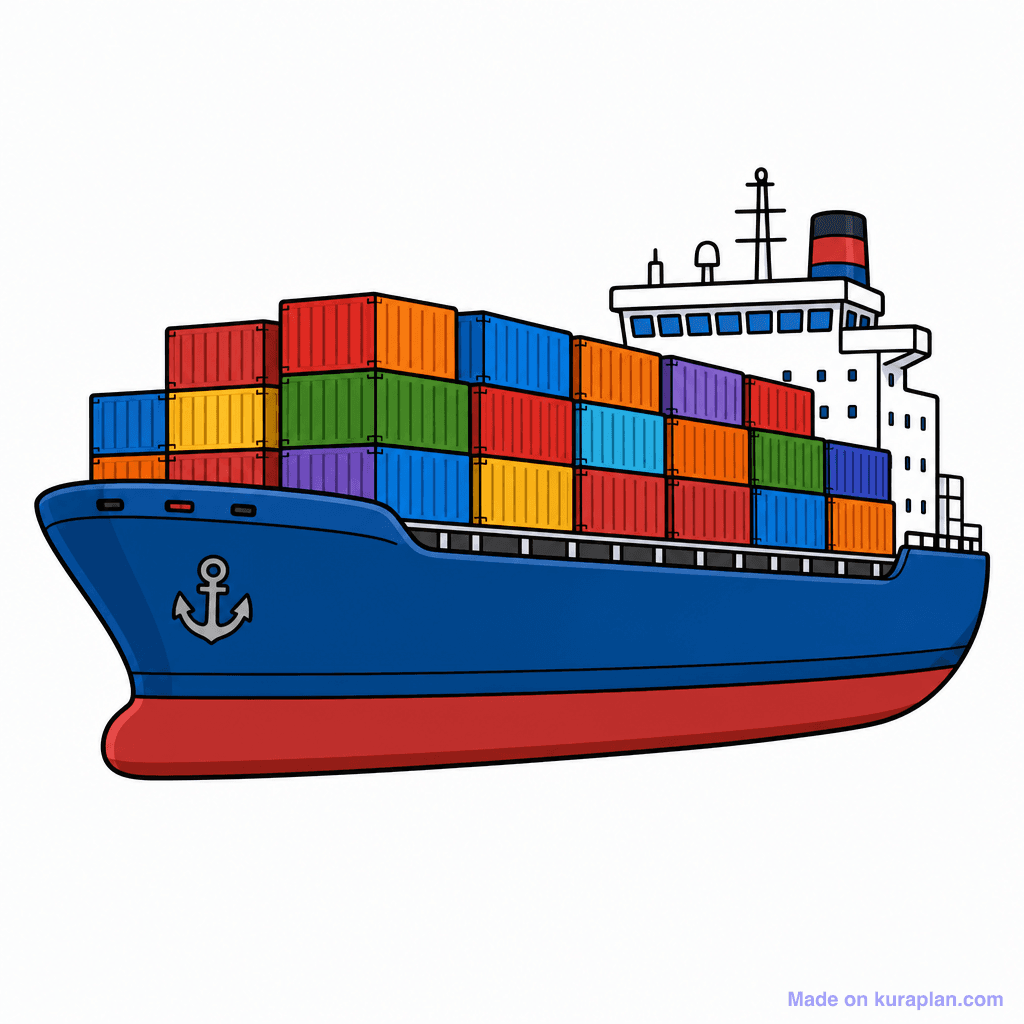 Transport Container Ship
