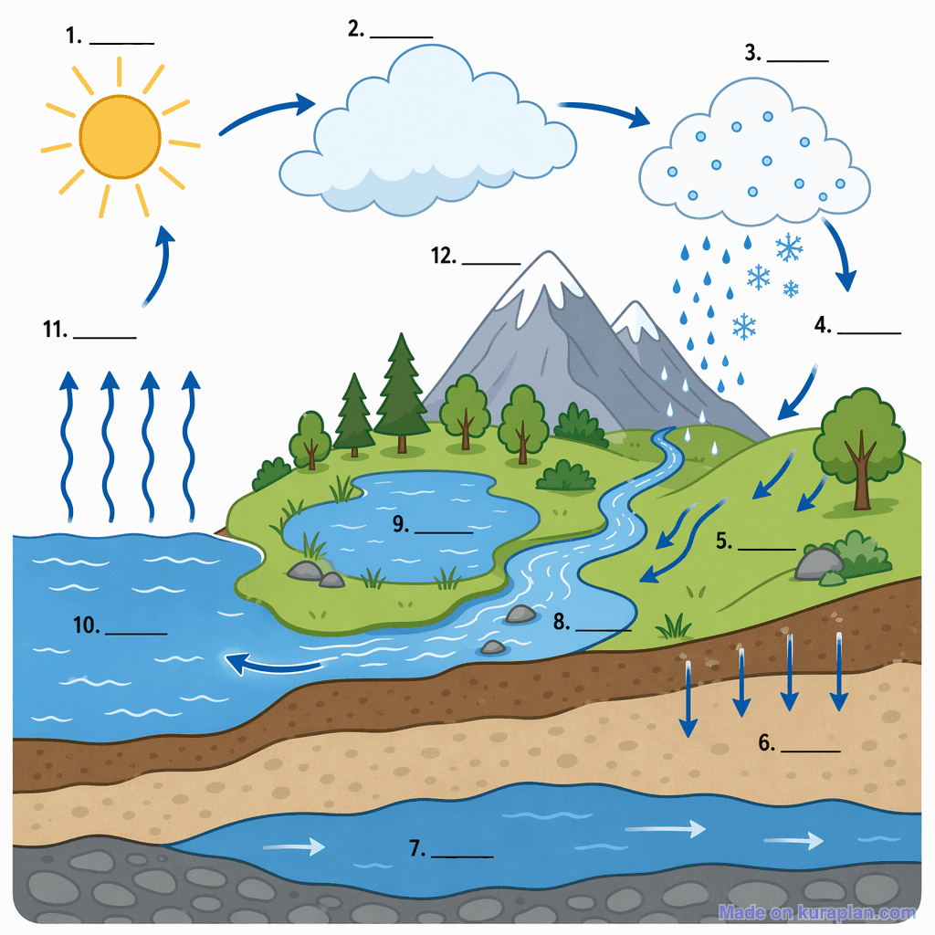 The Water Cycle (detailed, unlabeled)