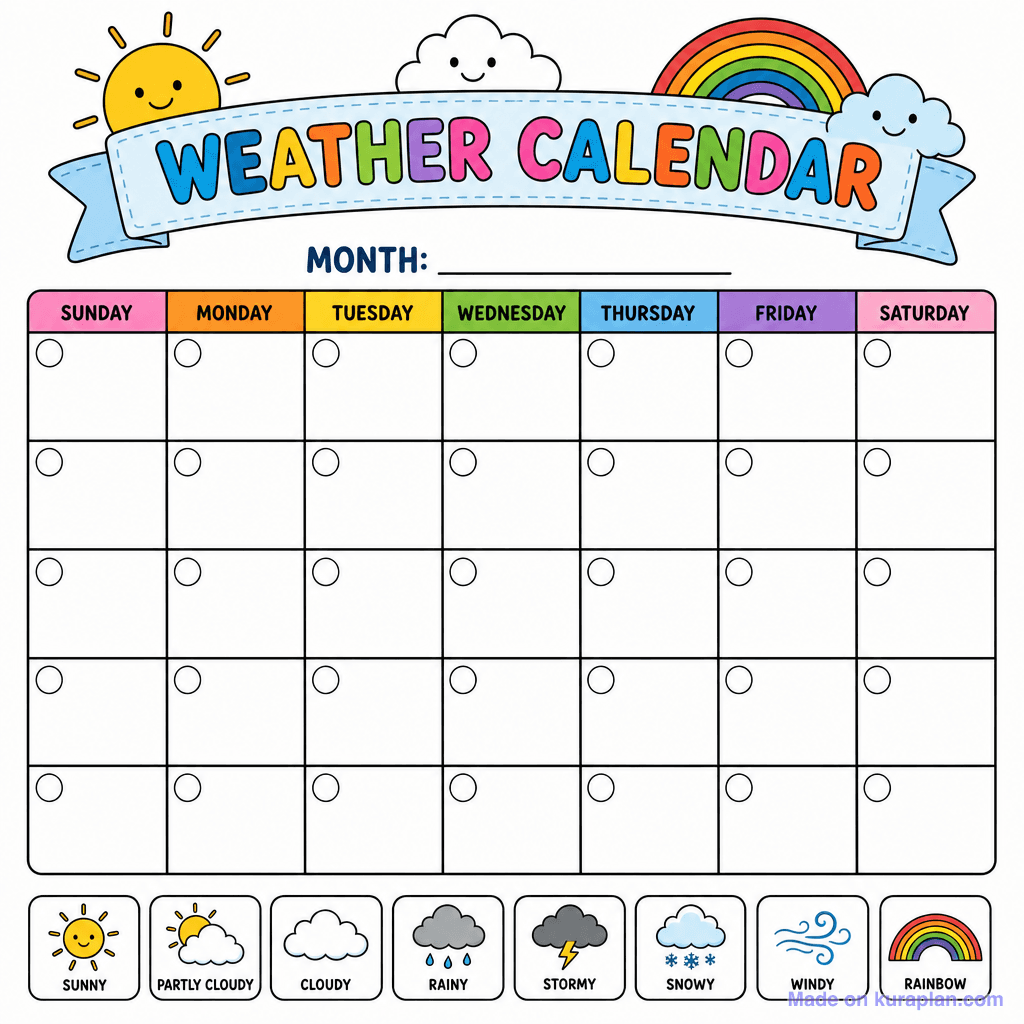 Weather Calendar Template
