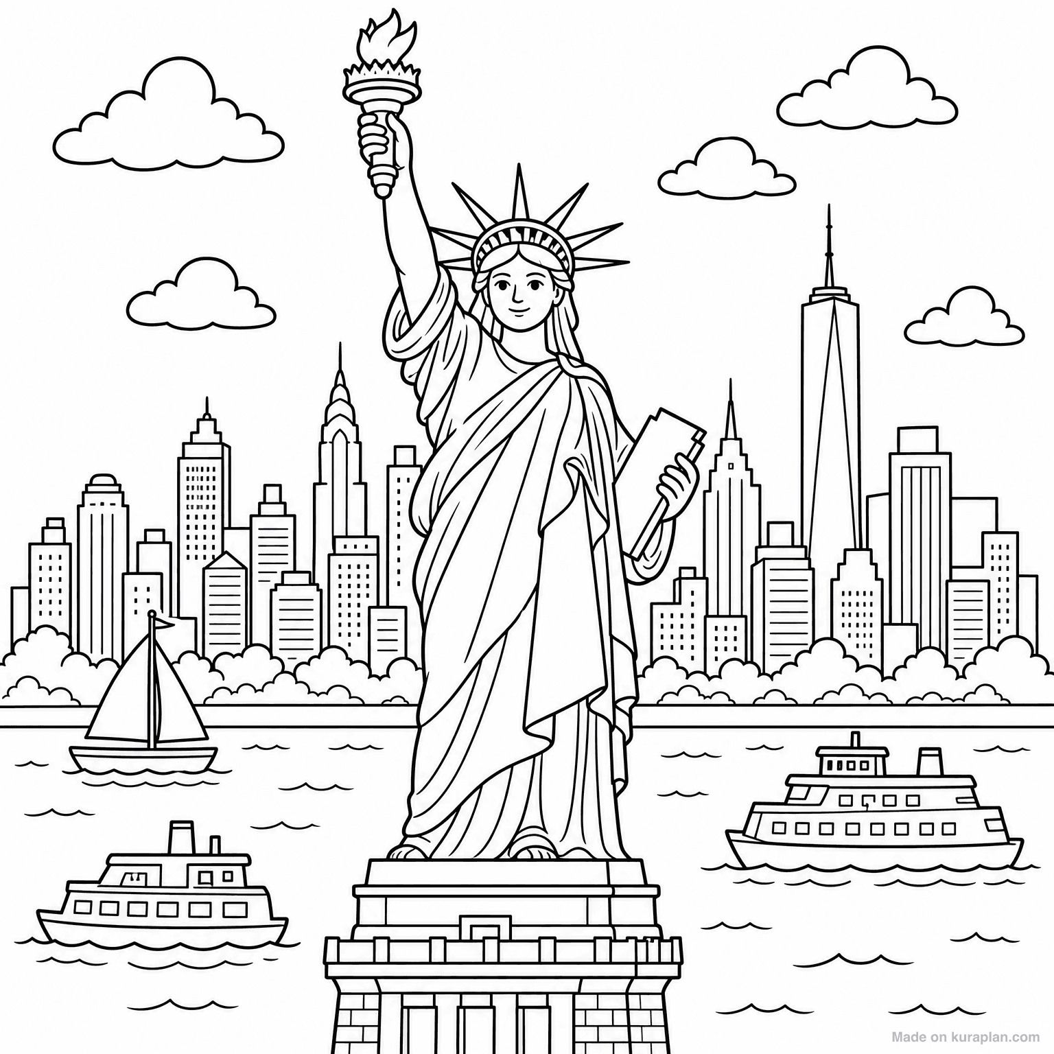 Statue of Liberty — Coloring Page