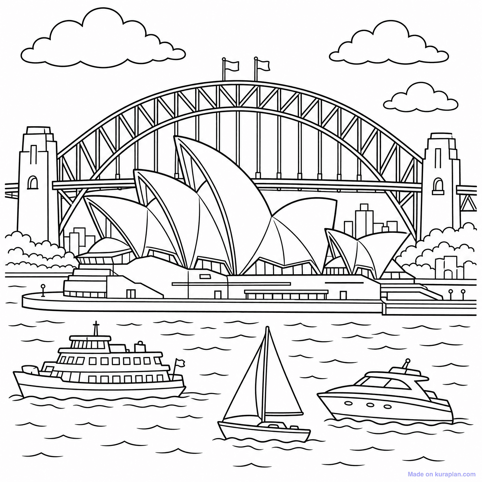 Sydney Opera House — Coloring Page