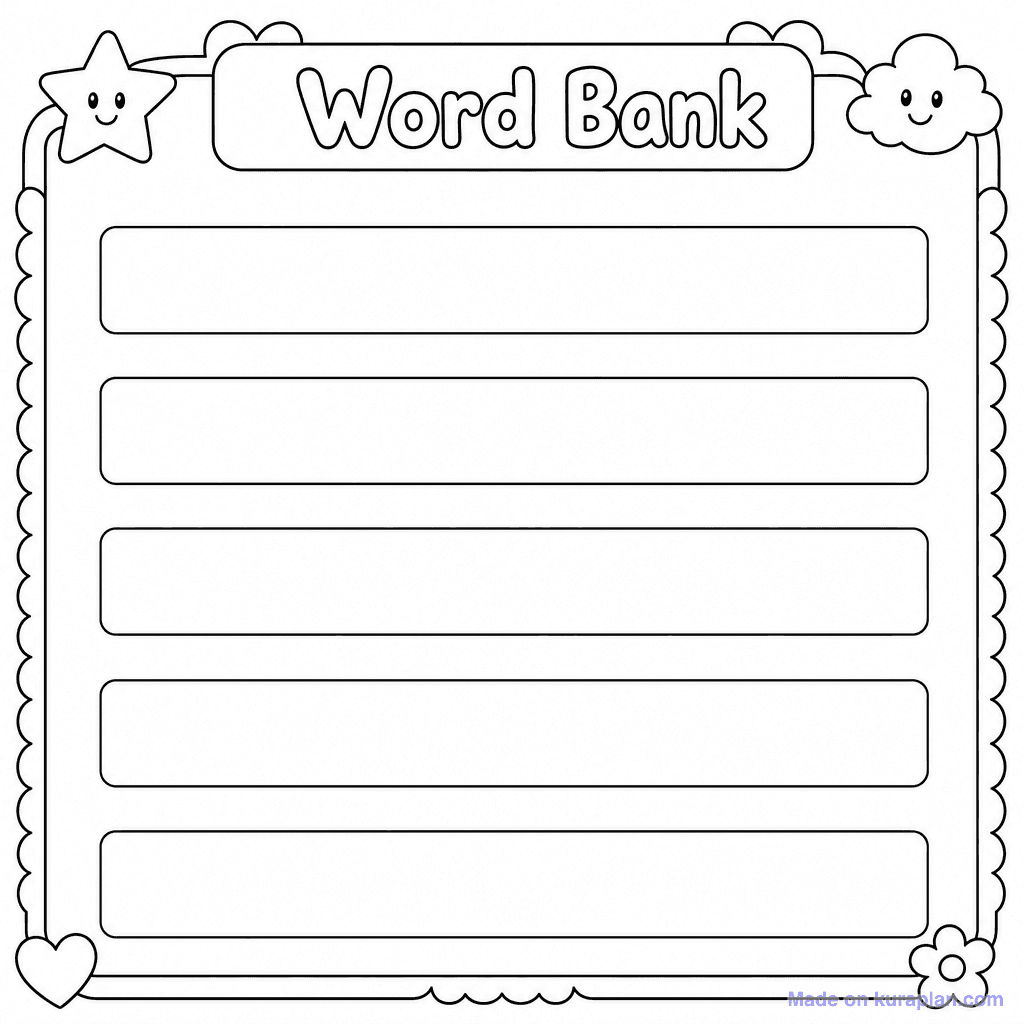 Word Bank Box 5 Words
