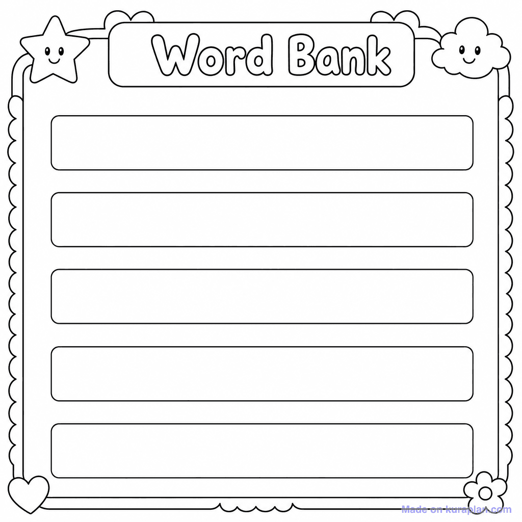 Word Bank Box 5 Words
