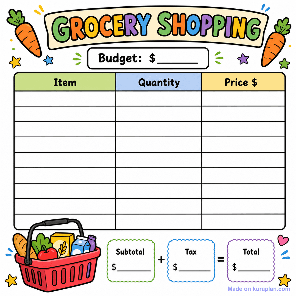 Grocery Shopping List