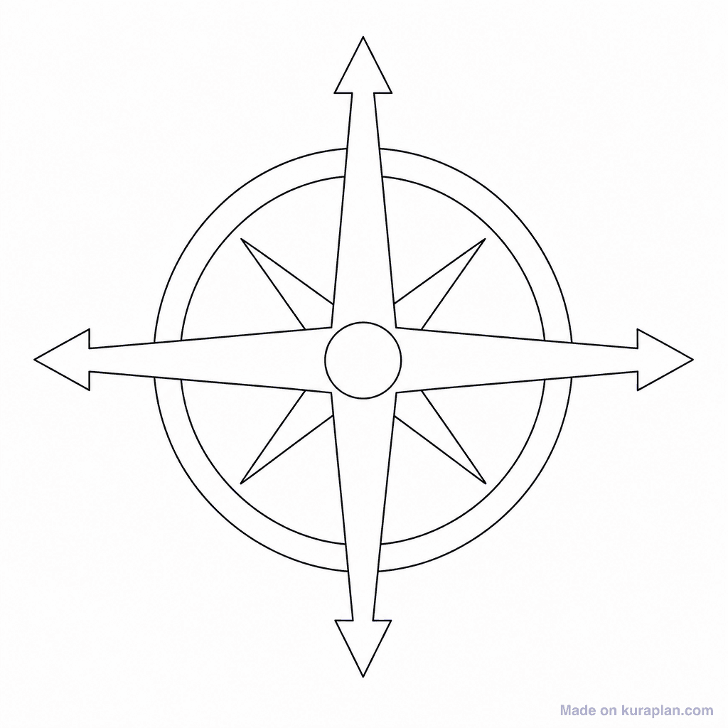 Compass Rose 4-Direction Blank