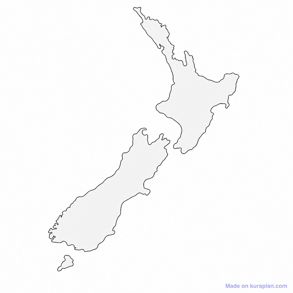 NZ Blank Map for Labels