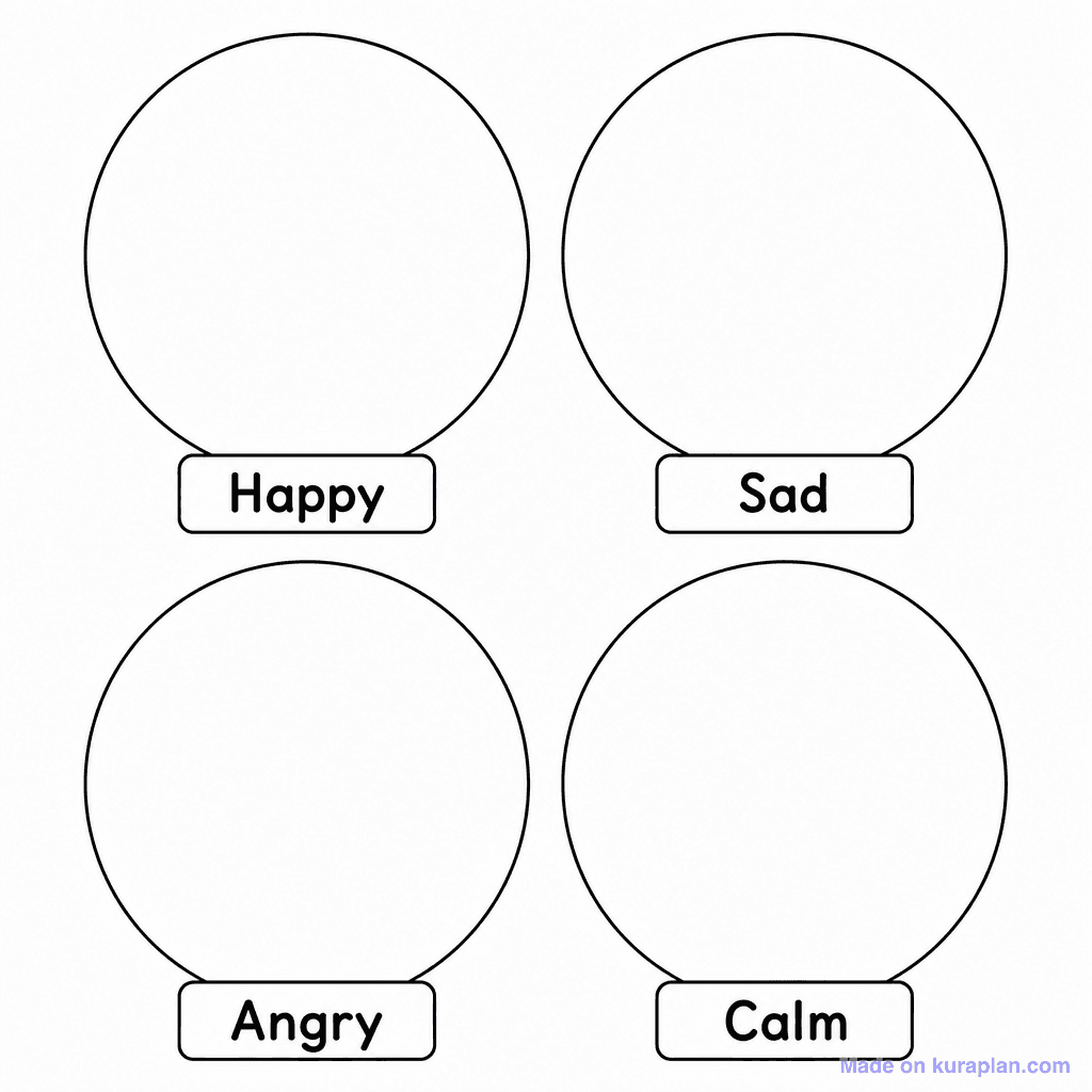 Emotion Check-In 4 Face Blank