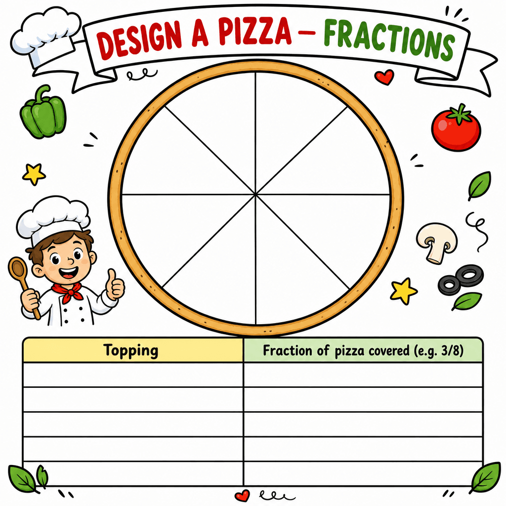 Design a Pizza (Fractions)