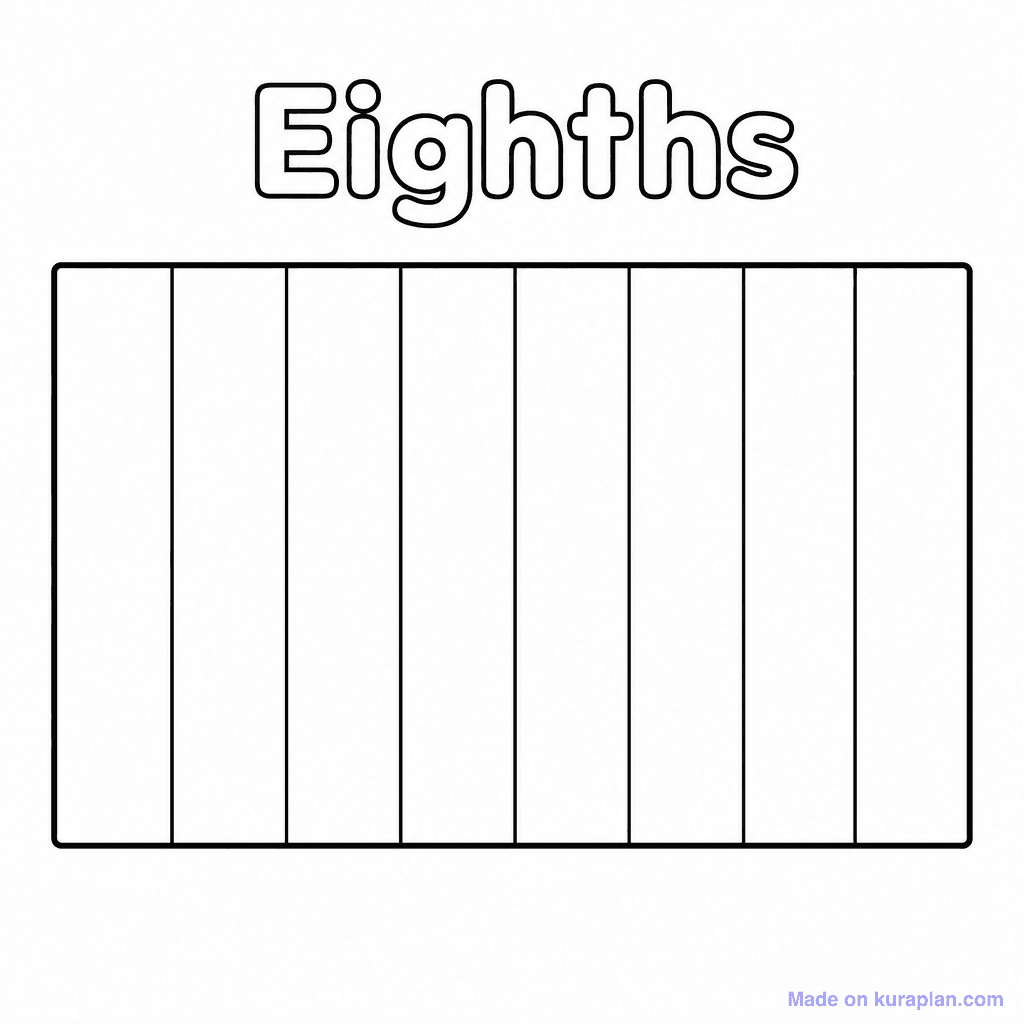 Fraction Bar Eighths Blank