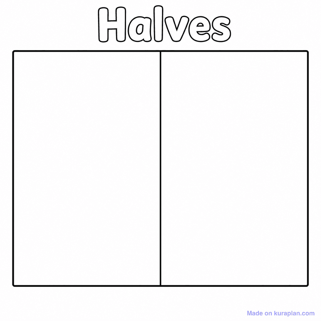 Fraction Bar Halves Blank