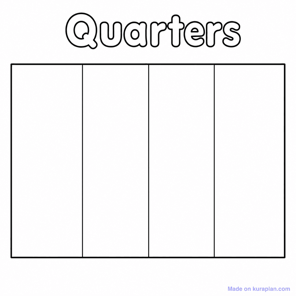Fraction Bar Quarters Blank