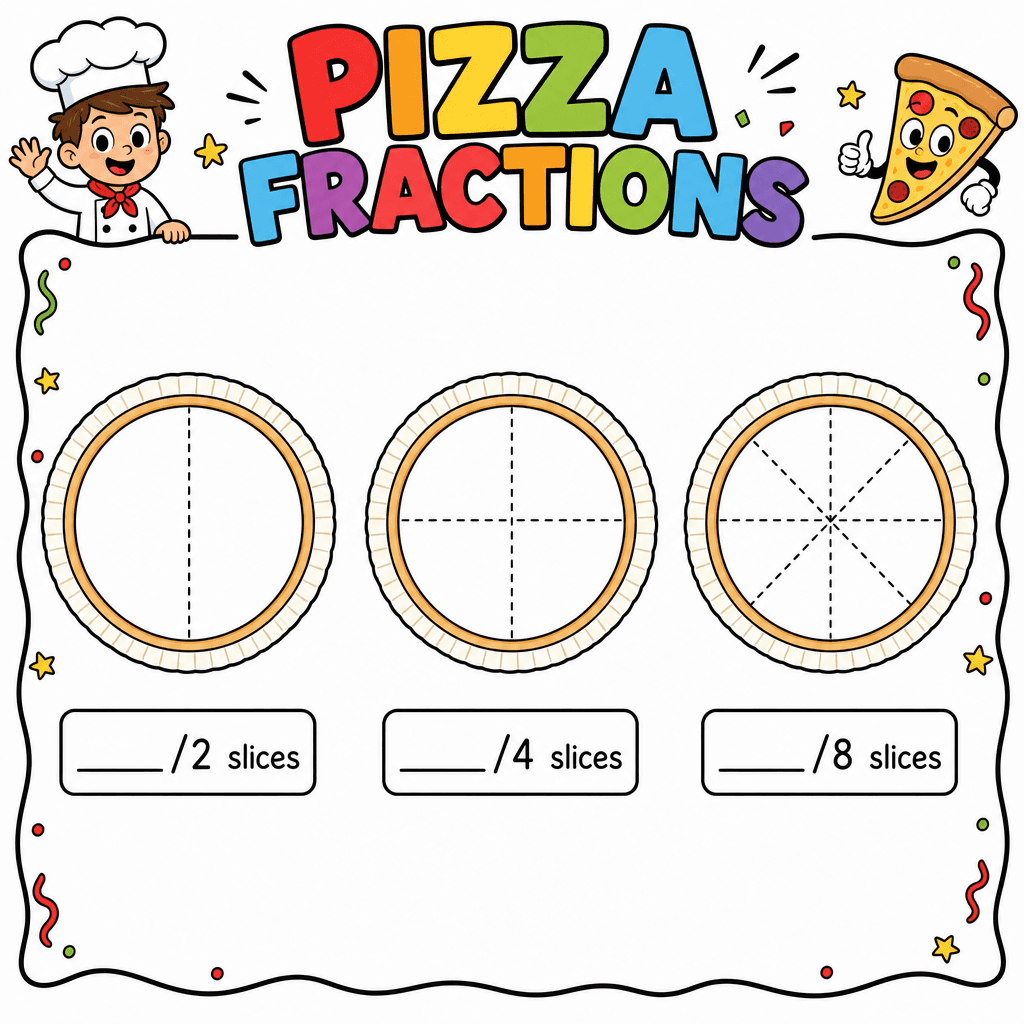 Pizza Fraction Plate