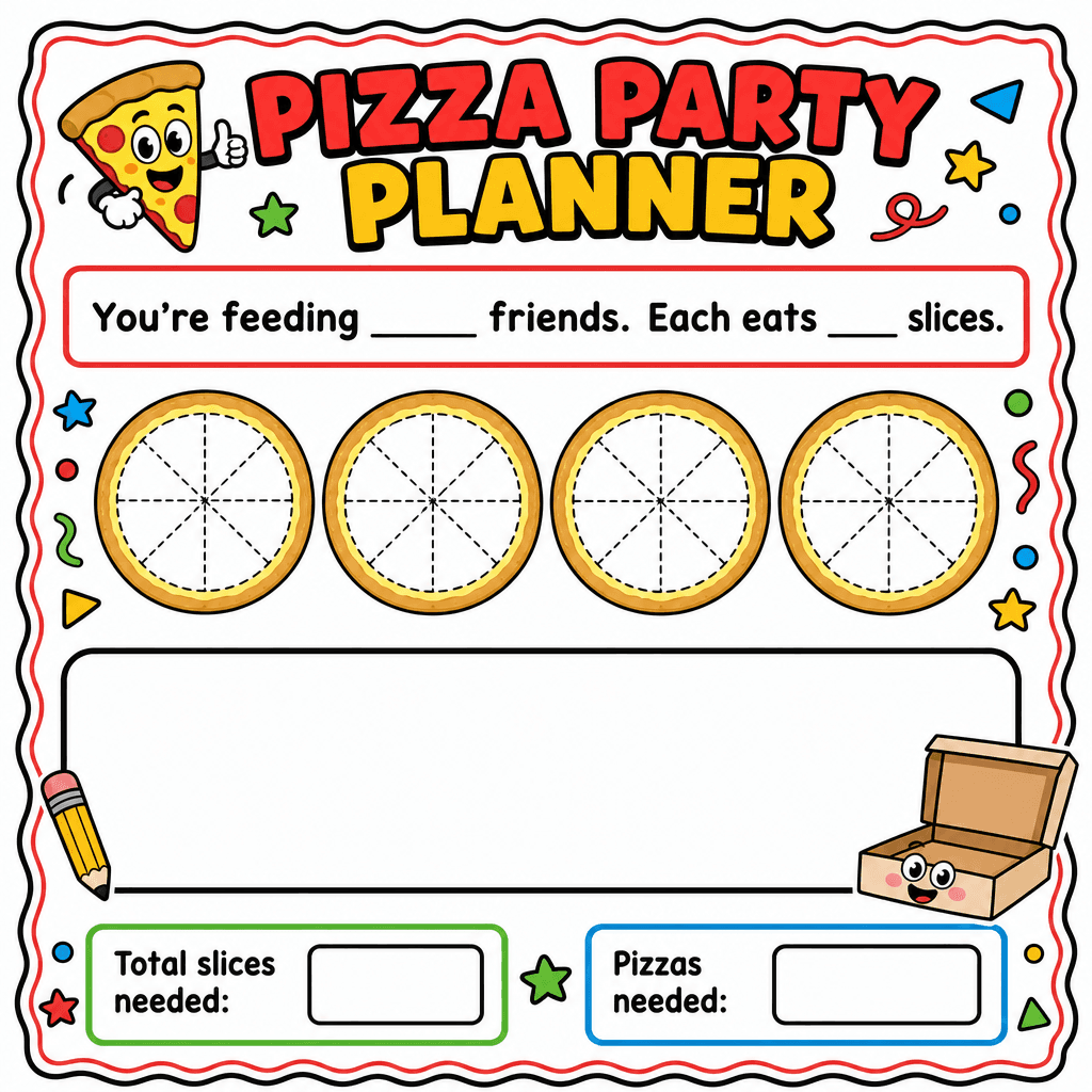 Pizza Party Fractions Planner