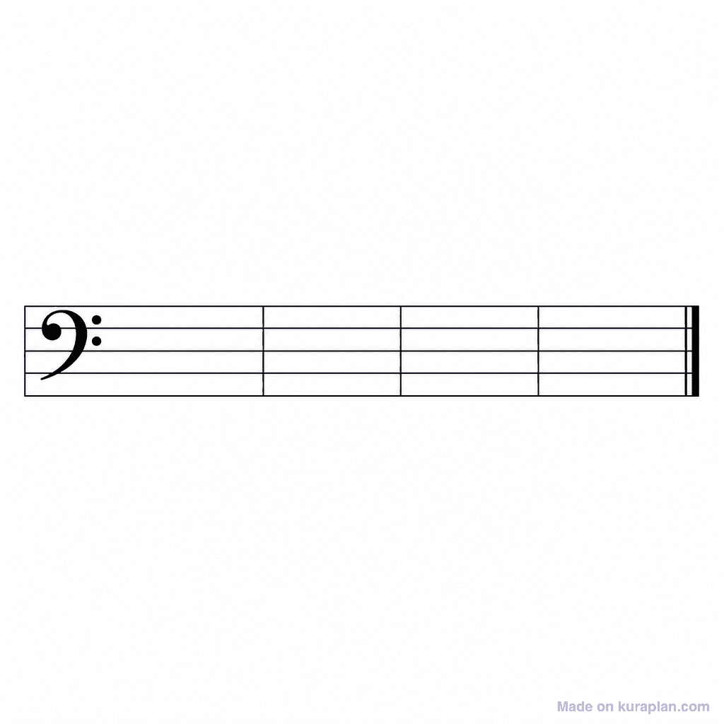 Bass Staff 4 Bar Blank