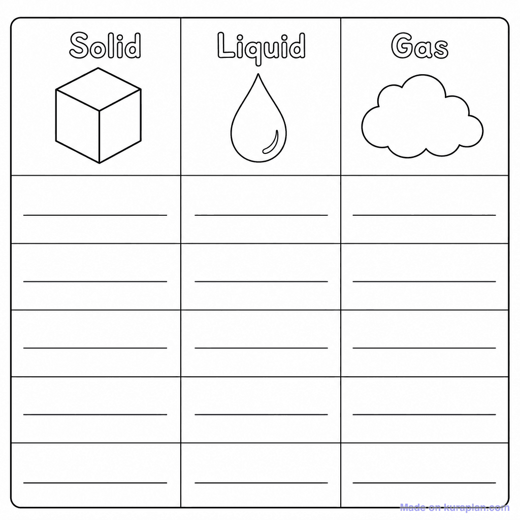 States of Matter 3 Column