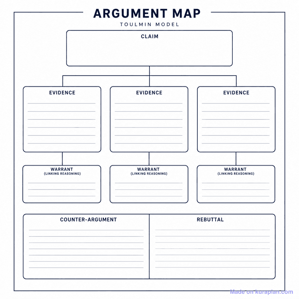 Argument Map — Claim/Evidence/Warrant