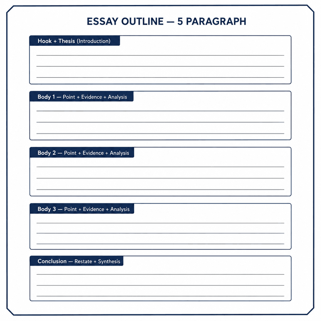 5-Paragraph Essay Outline