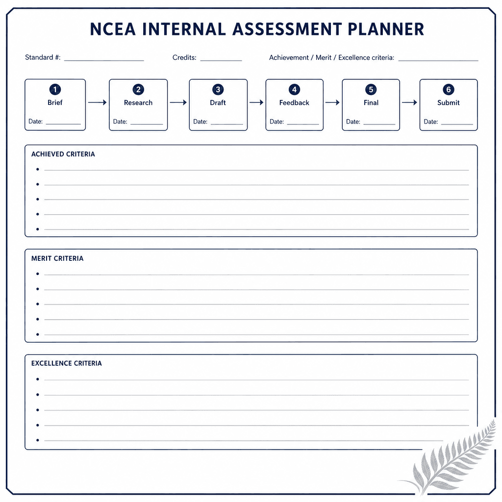 NCEA Internal Assessment Planner