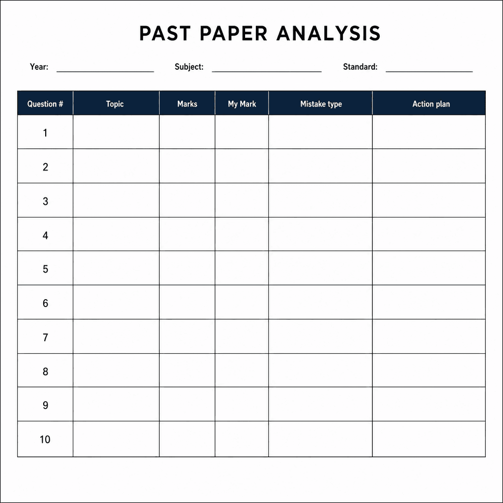 Past Paper Analysis Grid