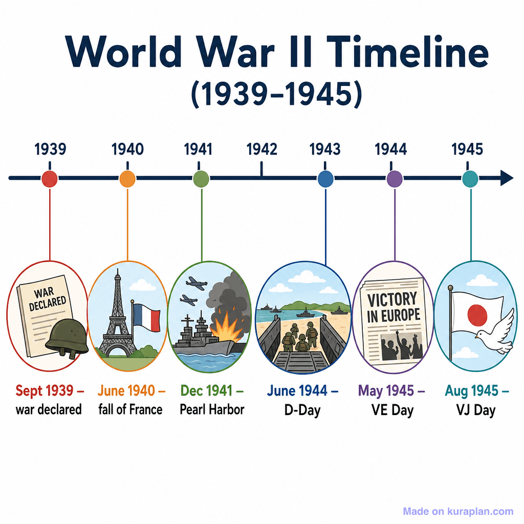 World War II Timeline (1939–1945) (simple)