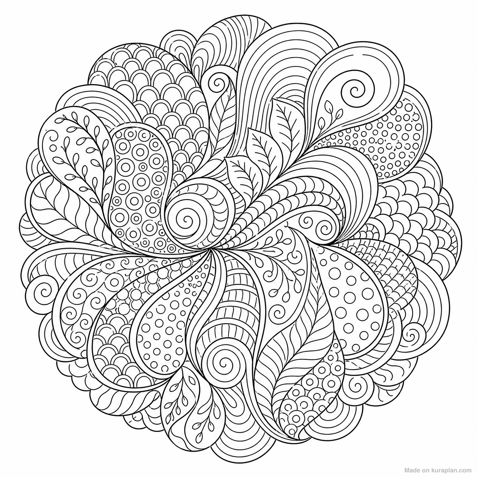Zentangle Abstract Pattern — Coloring Page