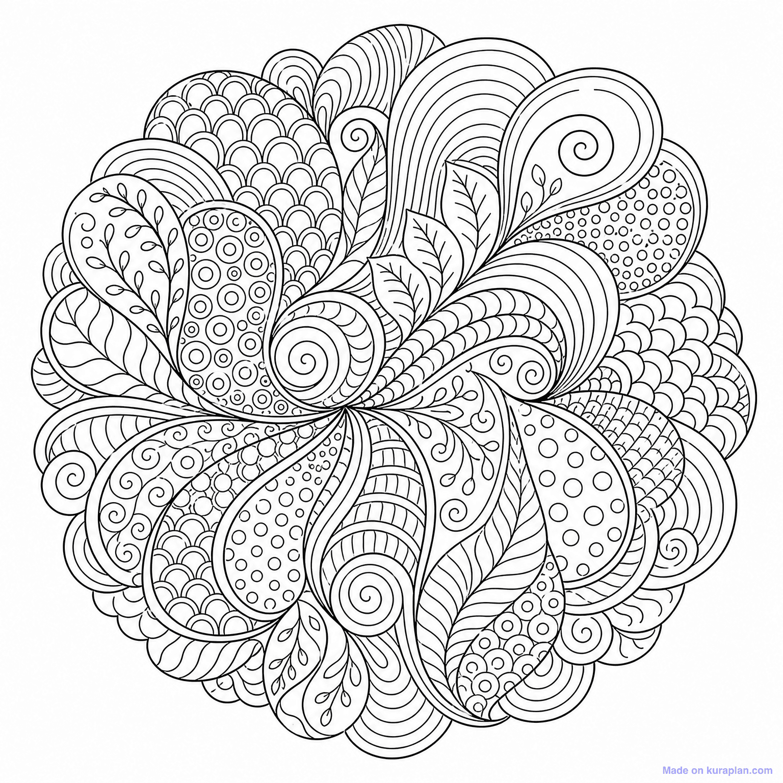 Zentangle Abstract Pattern — Coloring Page