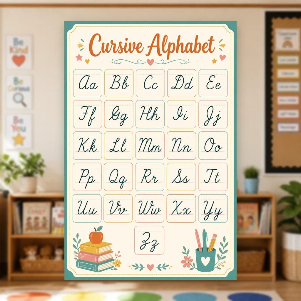 Cursive Alphabet Poster — page preview 1