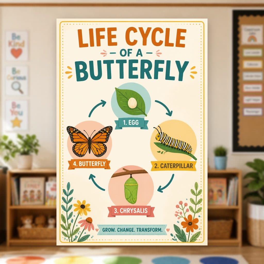 Butterfly Life Cycle Poster — page preview 1