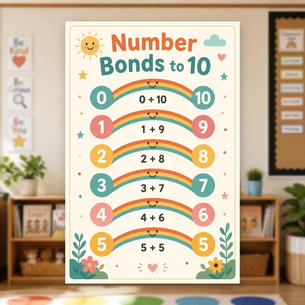 Number Bonds to 10 Poster — page preview 1