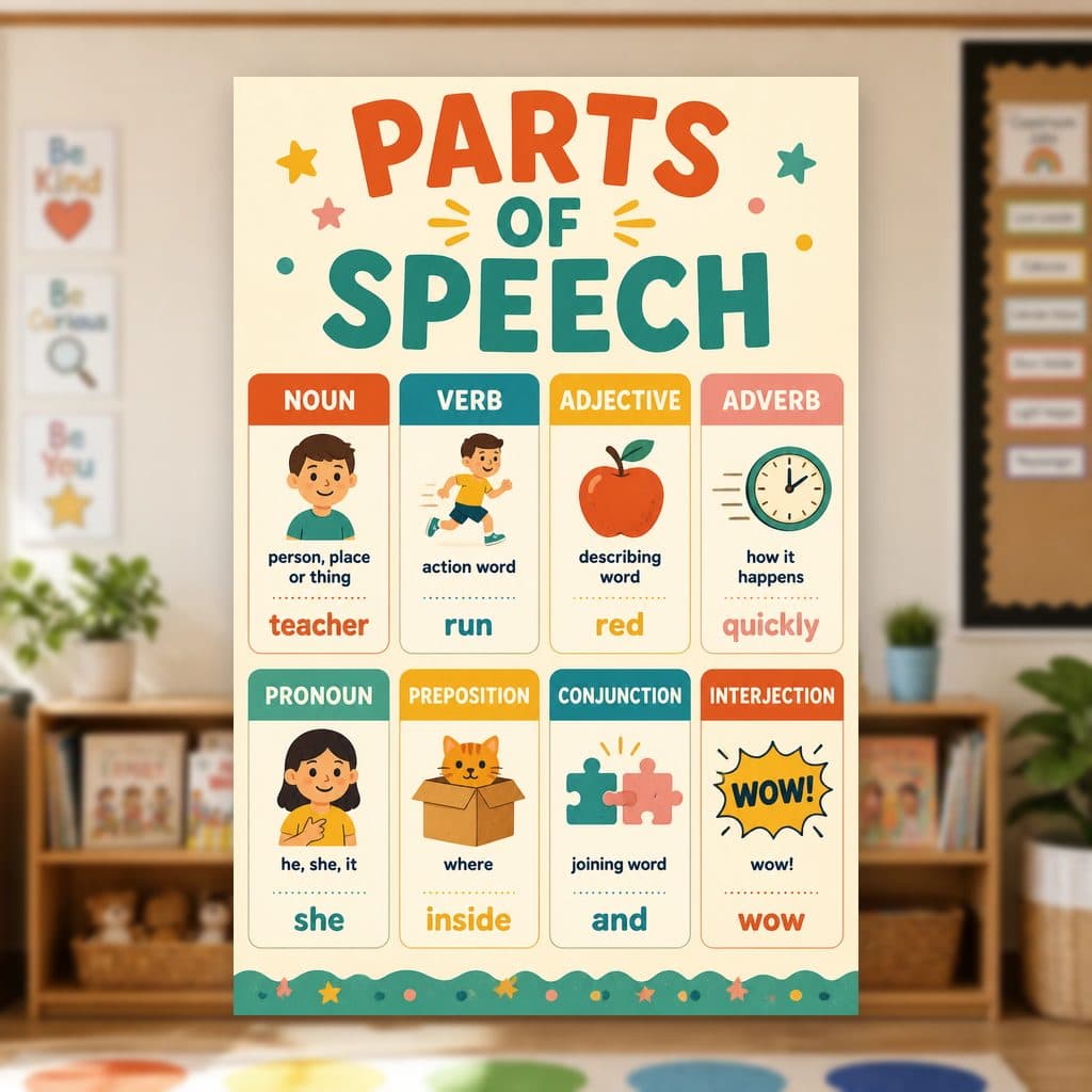 Parts of Speech Poster — page preview 1