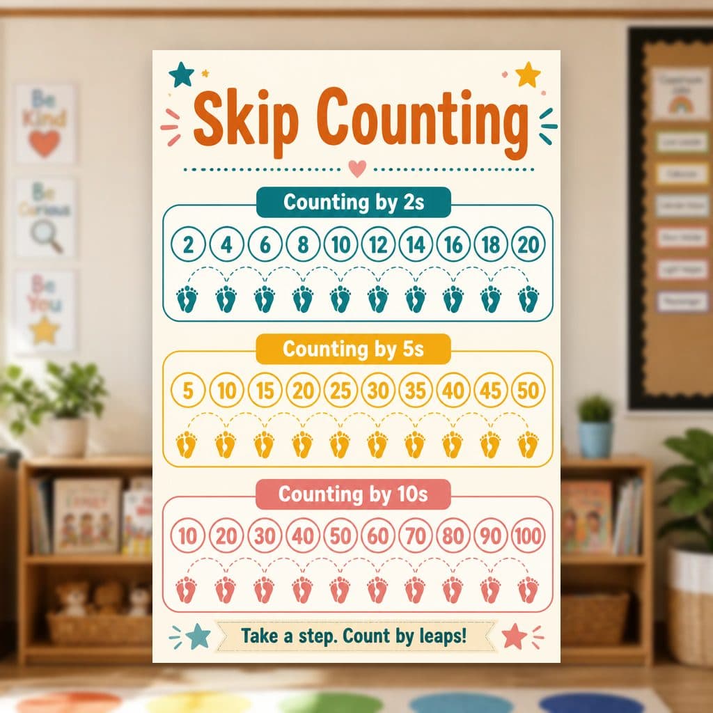 Skip Counting Poster — page preview 1
