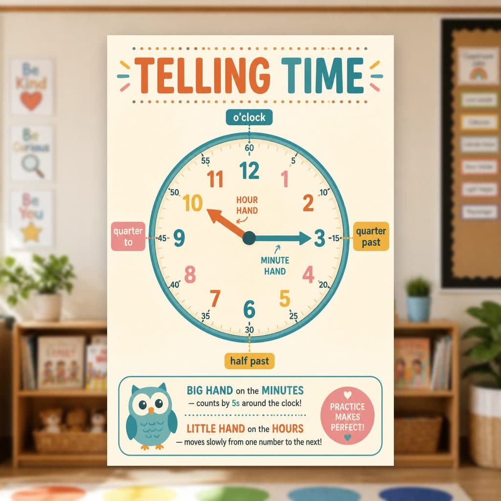 Telling Time Poster — page preview 1