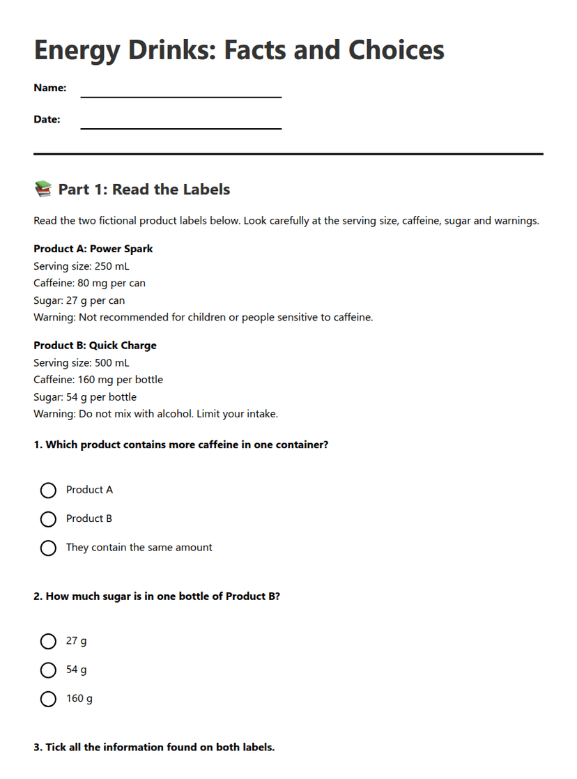 Energy Drinks: Facts and Choices