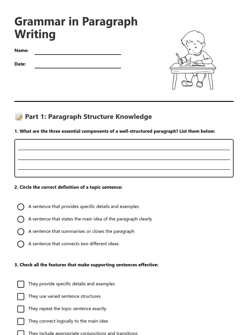 Grammar in Paragraph Writing