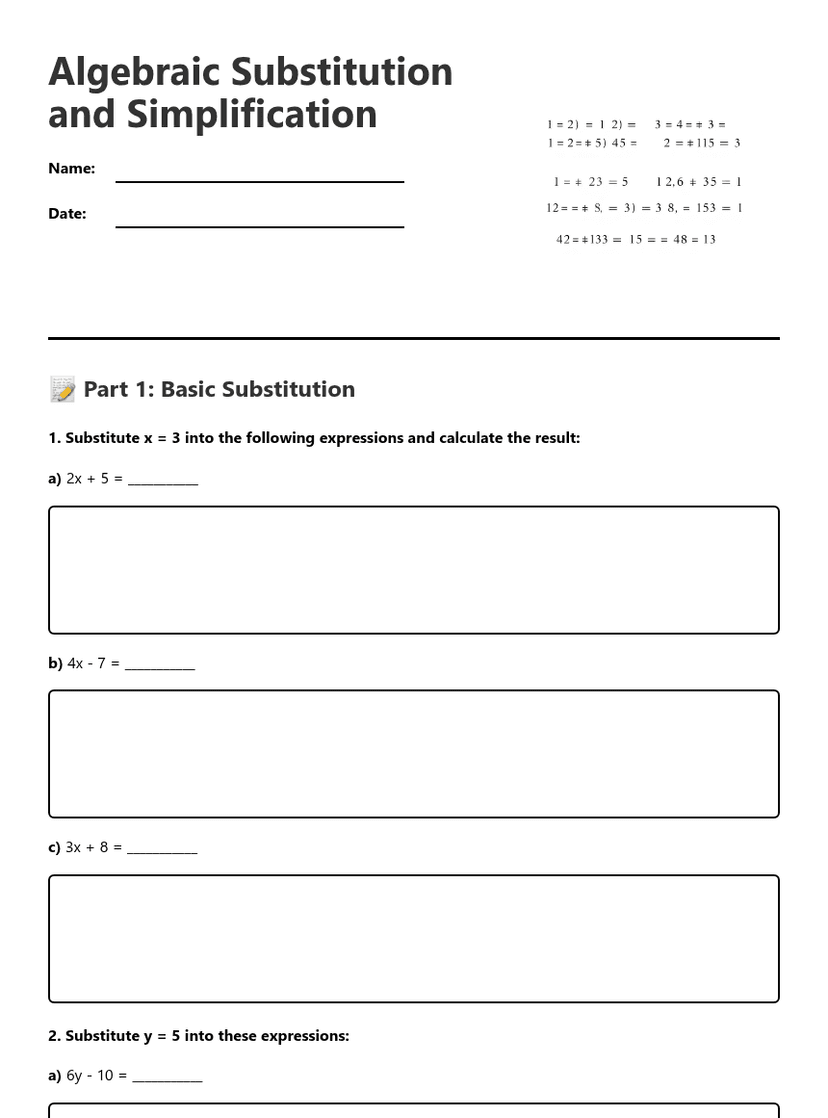 Algebraic Substitution and Simplification