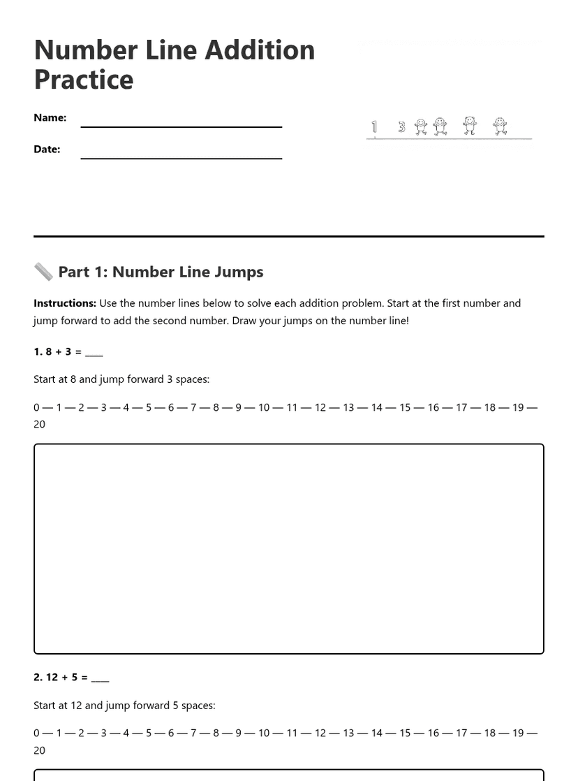 Number Line Addition Practice