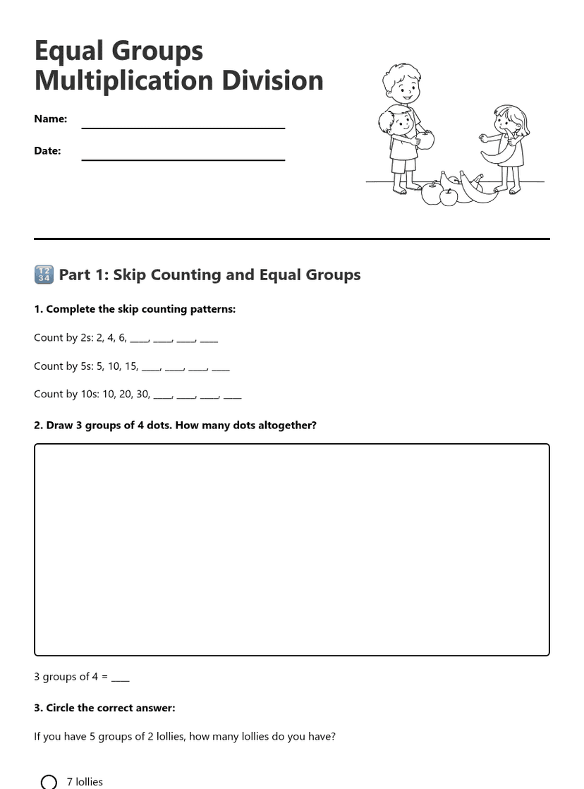 Equal Groups Multiplication Division