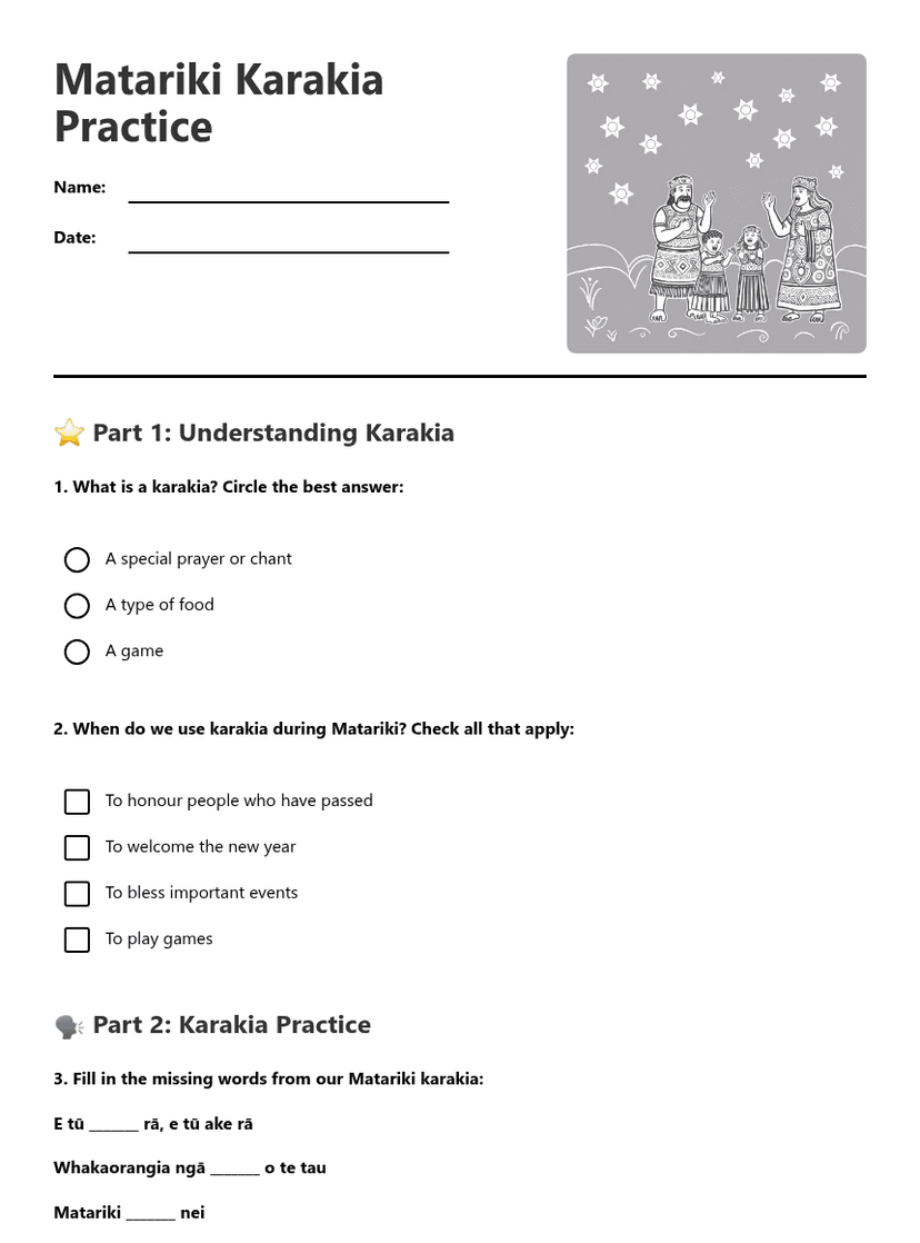 Matariki Karakia Practice