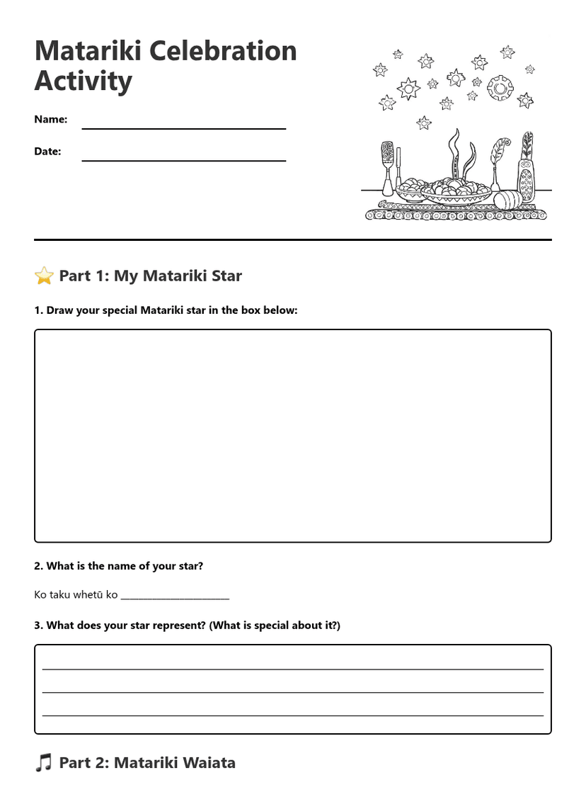 Matariki Celebration Activity