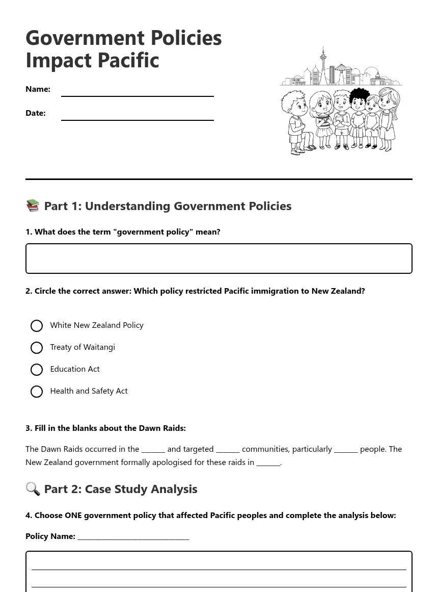Government Policies Impact Pacific worksheet preview