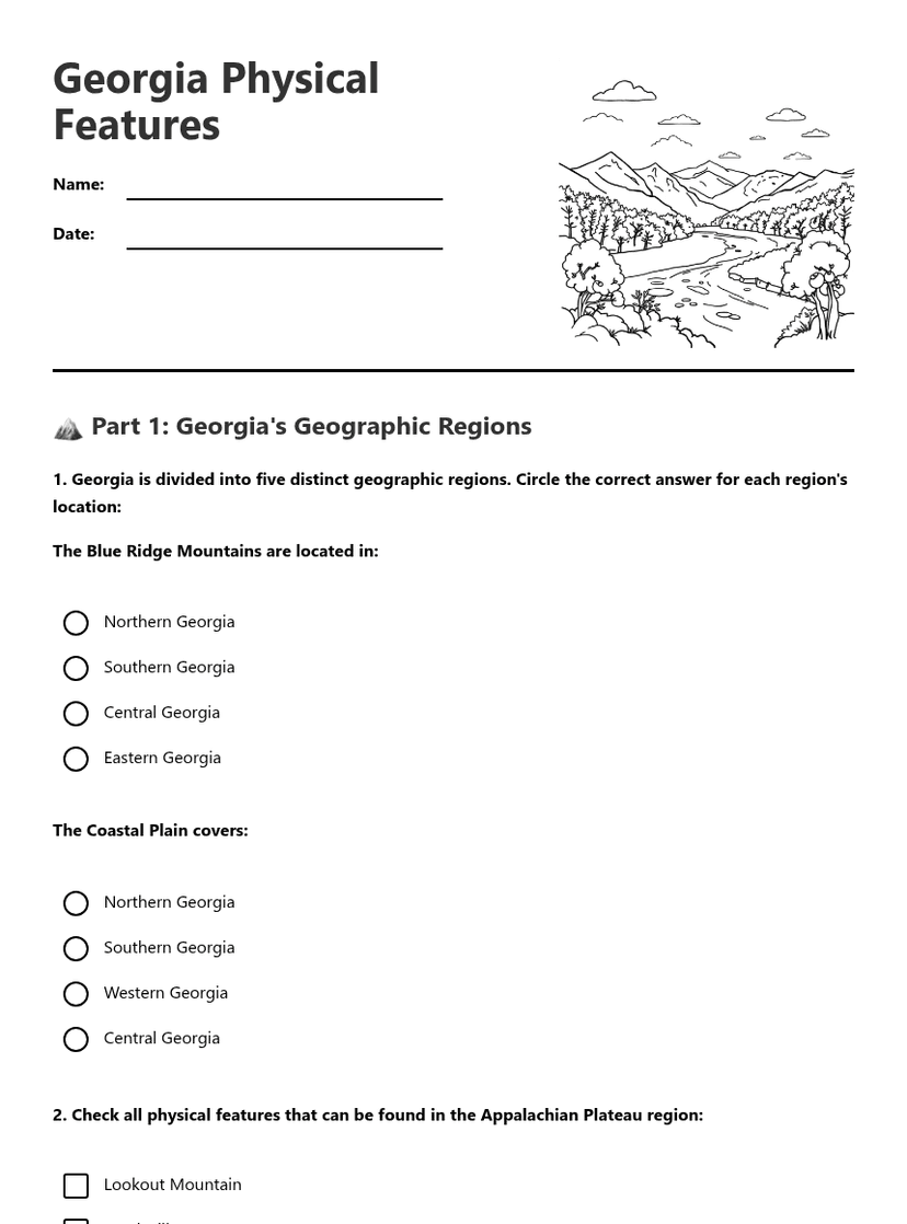 Georgia Physical Features