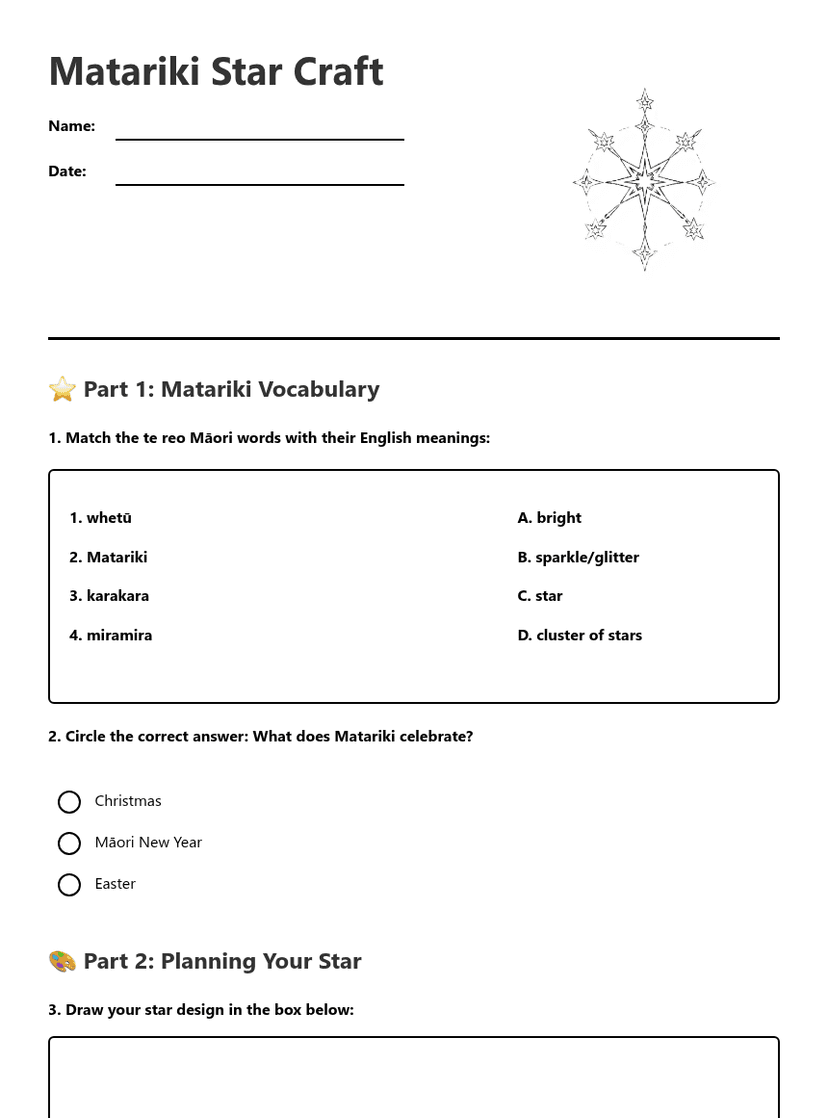Matariki Star Craft