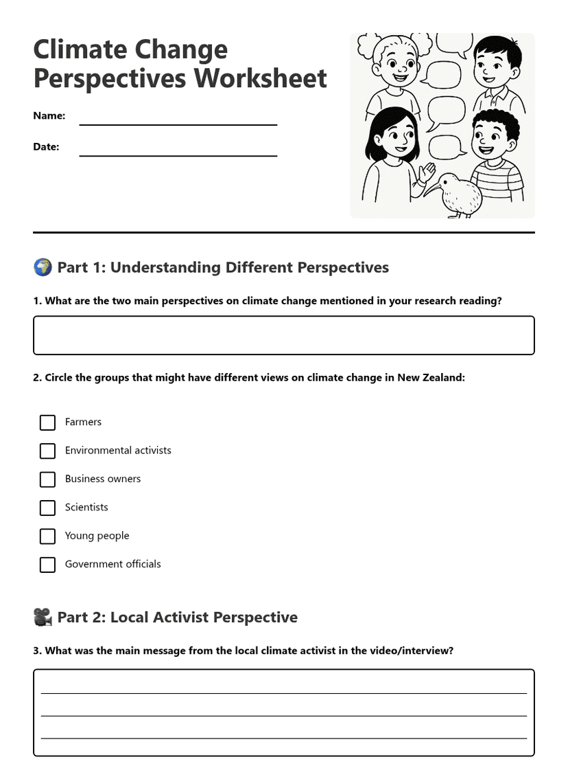 Climate Change Perspectives Worksheet