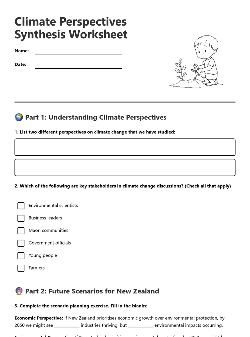 Climate Perspectives Synthesis Worksheet