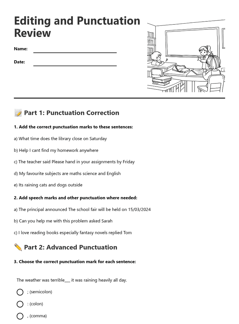 Editing and Punctuation Review