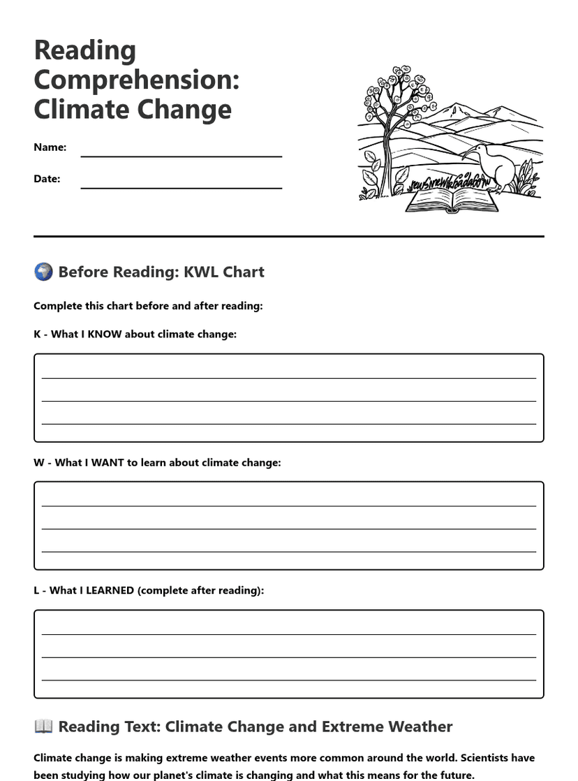 Reading Comprehension: Climate Change