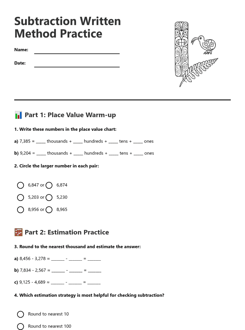 Subtraction Written Method Practice