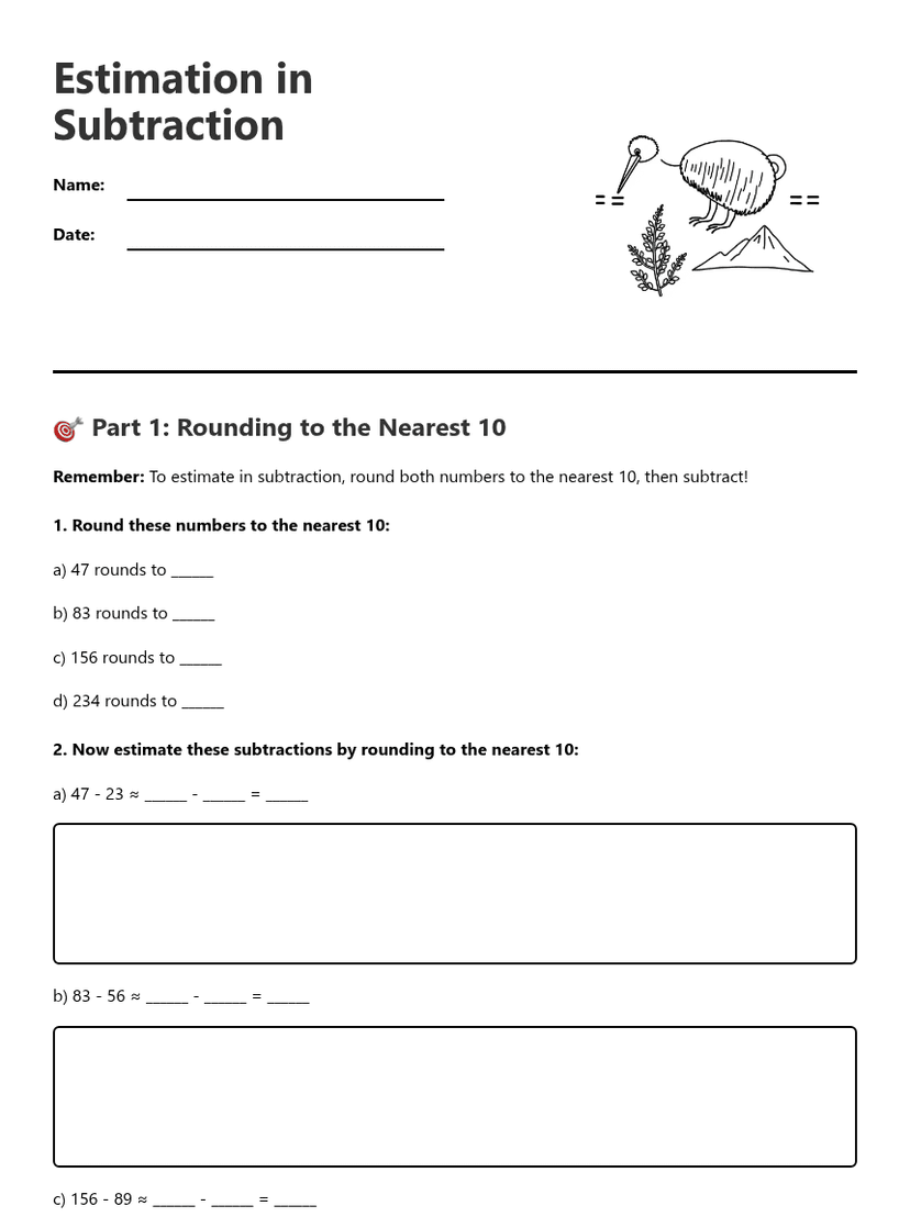 Estimation in Subtraction