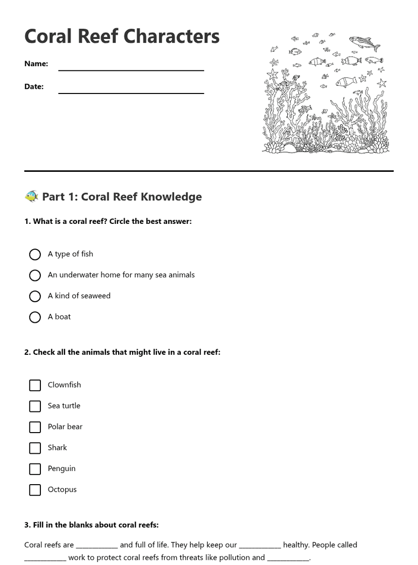 Coral Reef Characters
