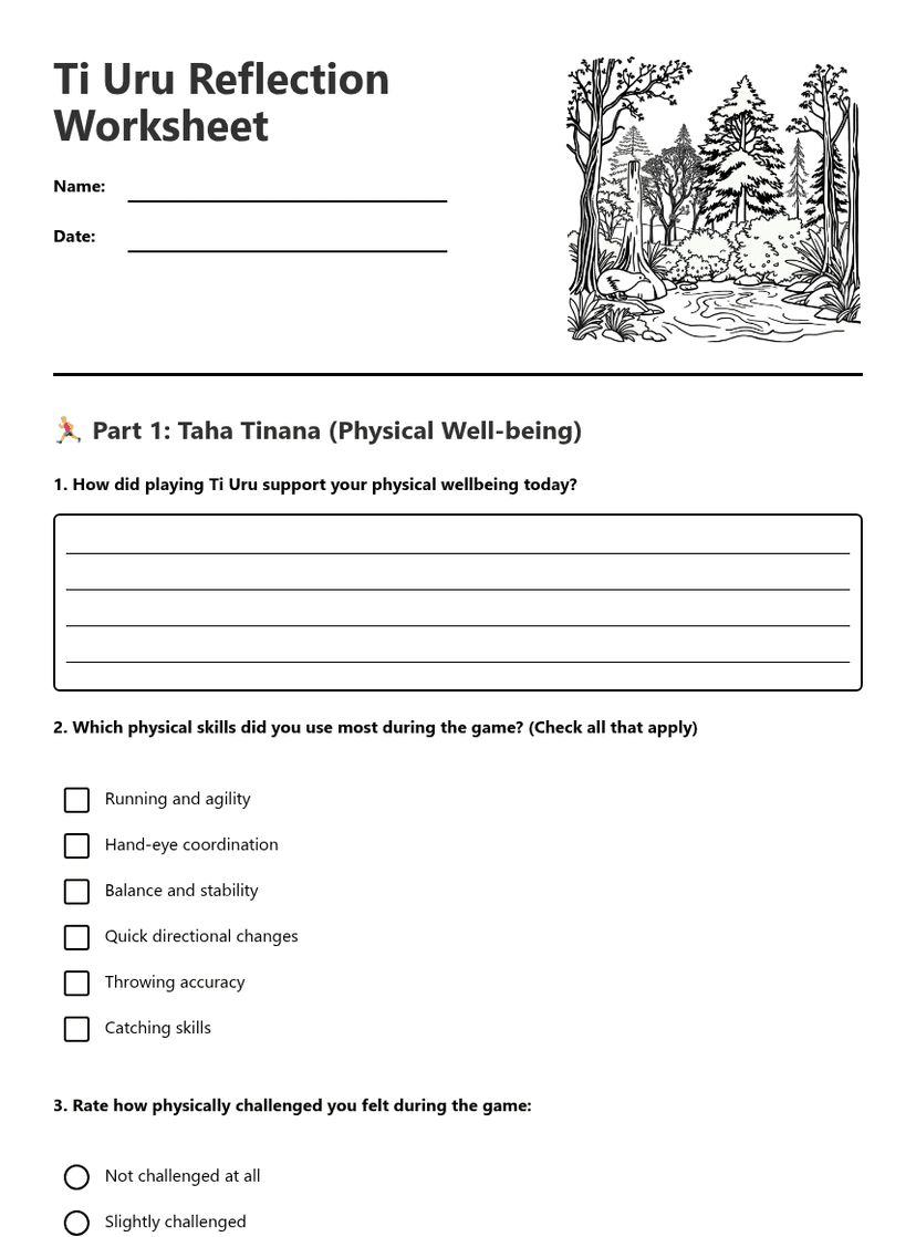 Ti Uru Reflection Worksheet